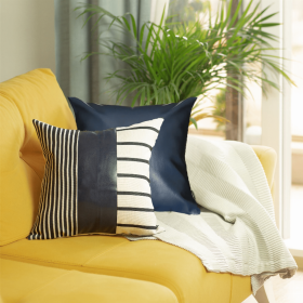 Vegan Faux Leather Throw Pillow Covers