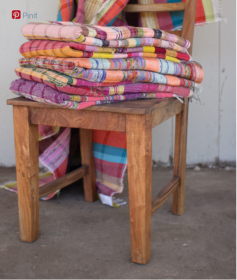 Set Of Six Assorted Recycled Cotton Throws