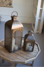 Set Of Two Antique Bronze Lanterns