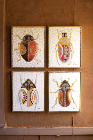 Oil Painting - Set Of 4 Beetles 16.5" X 20.5"T