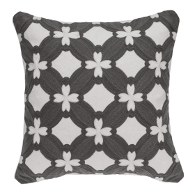 Parkland Collection NOma Gray and White Throw Pillow