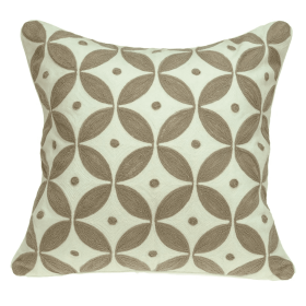 Parkland Collection Capella Beige and White Throw Pillow