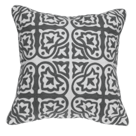 Parkland Collection Heera Gray and White Throw Pillow