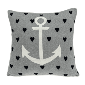 Parkland Collection Gail Nautical Gray Throw Pillow