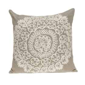 Parkland Collection Arlene Beige Throw Pillow