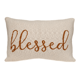 Parkland Collection Blessed Transitional Beige Throw Pillow