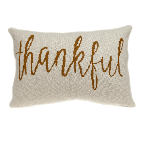 Parkland Collection Gold_Thankful Transitional Beige Throw Pillow