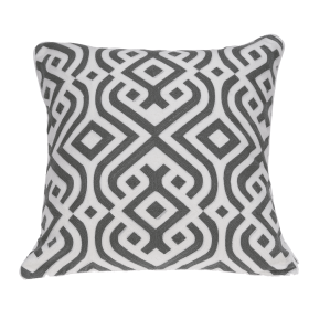 Parkland Collection Vega Gray and White Throw Pillow