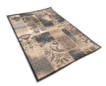 5' x 7'6" Beige Ivory Vintage Abstract Silky Glam  Rug