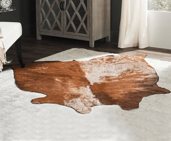 6x7 Feet Dark Brown Cowhide Handmade Area Rug