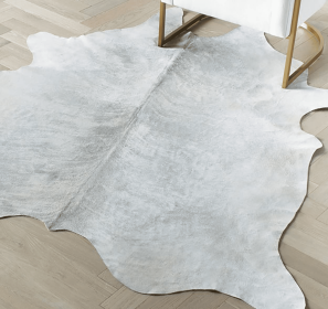 6x7 Feet Grey Cowhide Handmade Area Rug