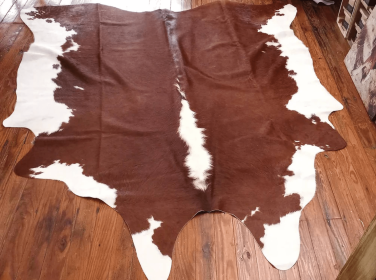 6x7 Feet Brown & White Belly Hereford Cowhide Area Rug