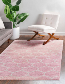 5x8 Feet Pink Ivory Trellis Modern Area Rug