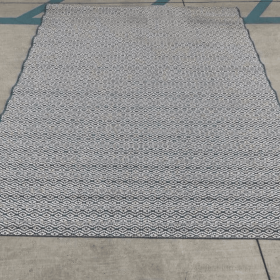 7x10 Feet Blue & White Geometric Outdoor Patio Area Rug