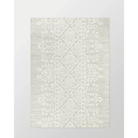 7x10 Feet Ivory Cream Floral Filigree Outdoor Indoor Rug