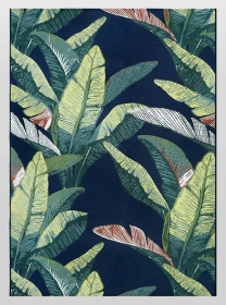 7x10 Feet Navy Indoor Outdoor Carpet Banana Leaf Area Rug