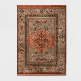 7x10 Feet Orange Rust Persian Floor Area Rug