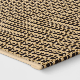 8x10 Feet Beige Black Outdoor Grid Pattern Area Rug