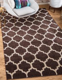 8x10 Feet Brown Beige Trellis Modern Area Rug