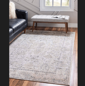 10x13 Feet Ivory Beige Distressed Floral Vintage Area Rug