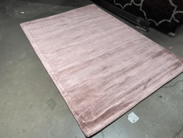 5'3"x7'6" Feet Pink Faux Silk Handmade Wool Viscose Area Rug