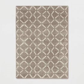 5x7 Feet Tan Beige Soft Geometric Diamond Area Rug