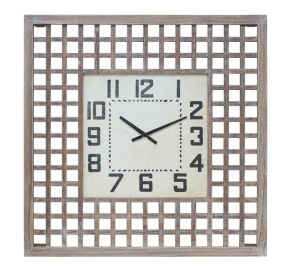 Clock 29.5"SQ Wood/MDF