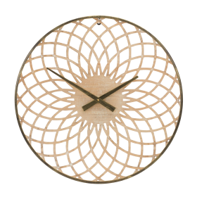 Round Lattice Wood Wall Clock