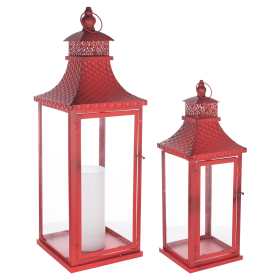 Traditional Lantern with Hammered Metal Lid