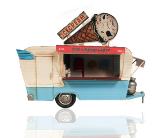 Metal 1966 Ice Cream Model Truck/Trailer