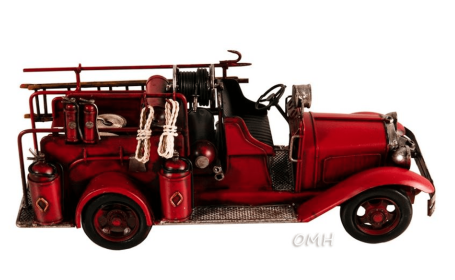 Handmade 1910s Fire Engine Truck Model