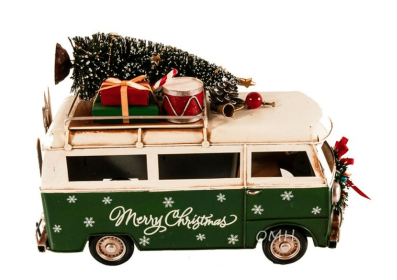 Handmade 1960s Volkswagen Bus Christmas Model