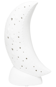 Simple Designs Porcelain Moon Shaped Table Lamp