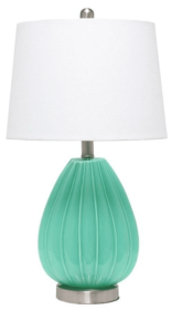 Lalia Home Pleated Table Lamp with White Fabric Shade