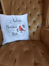 Love Never Dies - Cardinal - Throw Pillow 16x16 Throw Pillow