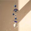 1pc Crystal Sun Catchers, Blue Butterfly Evil Eye Suncatcher Indoor Window With Prism Ball, Sunlight Rainbow Maker Good Luck Hanging Crystals Ornament