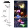 LED Colorful Solar Power Wind Chime Crystal Hummingbird Butterfly Waterproof Outdoor Windchime Solar Light for Garden outdoor - 09 - China