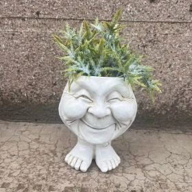 1pc Resin Planter Statue Vase, Outdoor Garden Ornaments Patio Lawn Garden Yard Entry Door Decor - Muggle Grandma