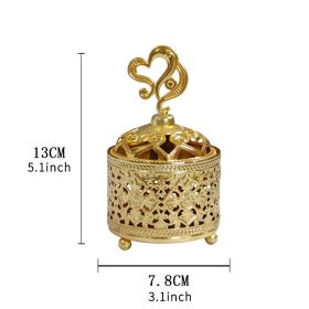 1pc Metal Incense Burner; Creative Incense Burner Holder; Desktop Decoration - Full Metal Cylindrical Incense Burner