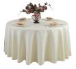 Classic Round Soft Jacquard Table Cloth Hotel Tablecloth 71x71",Beige - Default