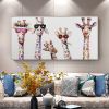 Hand Painted Oil Painting  Horizontal Abstract Animals Giraffe Modern Living Room Hallway Bedroom Luxurious Decorative Painting - 60x120cm - 01