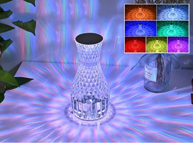 Vase Shape Atmosphere Crystal Lamp Romantic Bedside Diamond Table Lamp Home Christmas Decorations LED Lights - USB - Charging 16colors