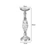 Gold/Silver Wedding Candle Holders Decor Table Centerpiece Pillar Flower Vase Rack Stand Road Lead Floral Bouquet Party Supplies - Silver Small - Chin