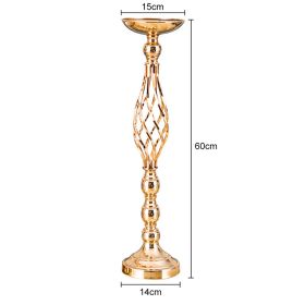 Gold/Silver Wedding Candle Holders Decor Table Centerpiece Pillar Flower Vase Rack Stand Road Lead Floral Bouquet Party Supplies - Gold Large - China