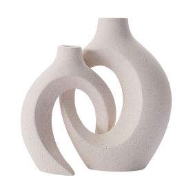 2Pcs Nordic Ceramic Vase Snuggle Set White Matte Creative Vase INS Flower Pot Living Room Home Offical Desktop Decor Accessories - Snuggle Set - China