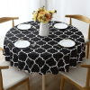 Tablecloth For Round Tables Waterproof Satin Resistant Washable Dining Table Protector - 152*152cm - black