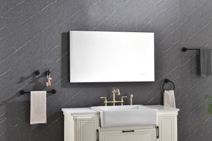 42x 24 Inch LED Mirror Bathroom Vanity Mirror with Back Light;  Wall Mount Anti-Fog Memory Large Adjustable Vanity Mirror - Gunmetal