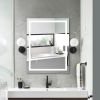 28'*36' LED Lighted Bathroom Wall Mounted Mirror with High Lumen+Anti-Fog Separately Control+Dimmer Function - White