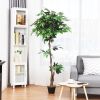 5.5 Feet Artificial Ficus Silk Tree with Wood Trunks - Ficus