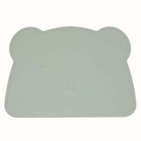 Baby Bear Shape Silicone Washable Insulated Placemat - Average Size (0-8Y) - Green